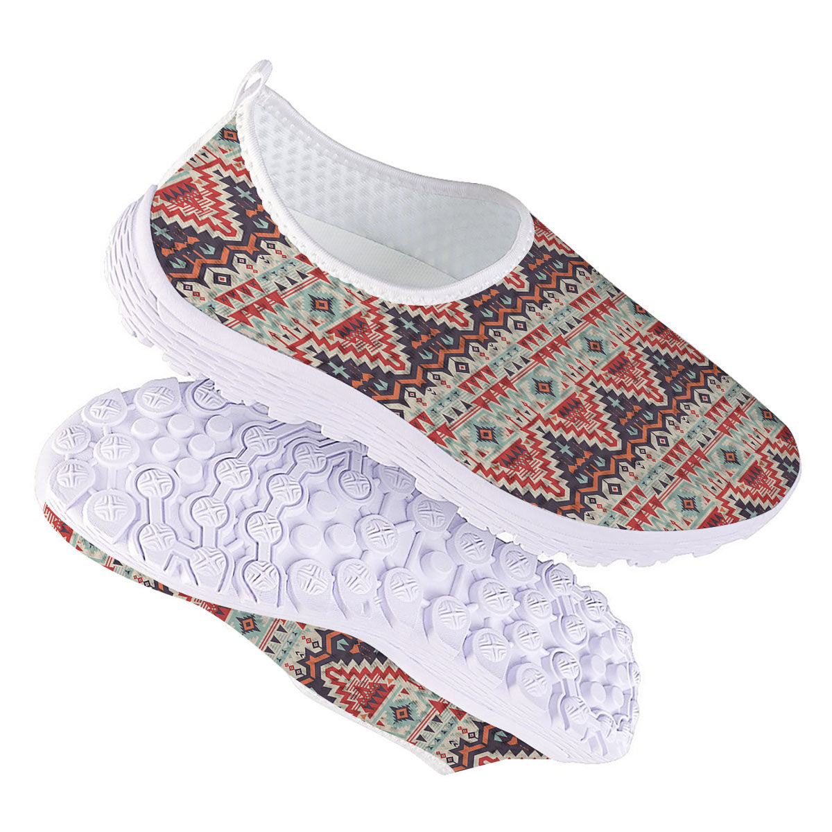 Geometric Ethnic Aztec Print Pattern Nurse Shoes-grizzshop