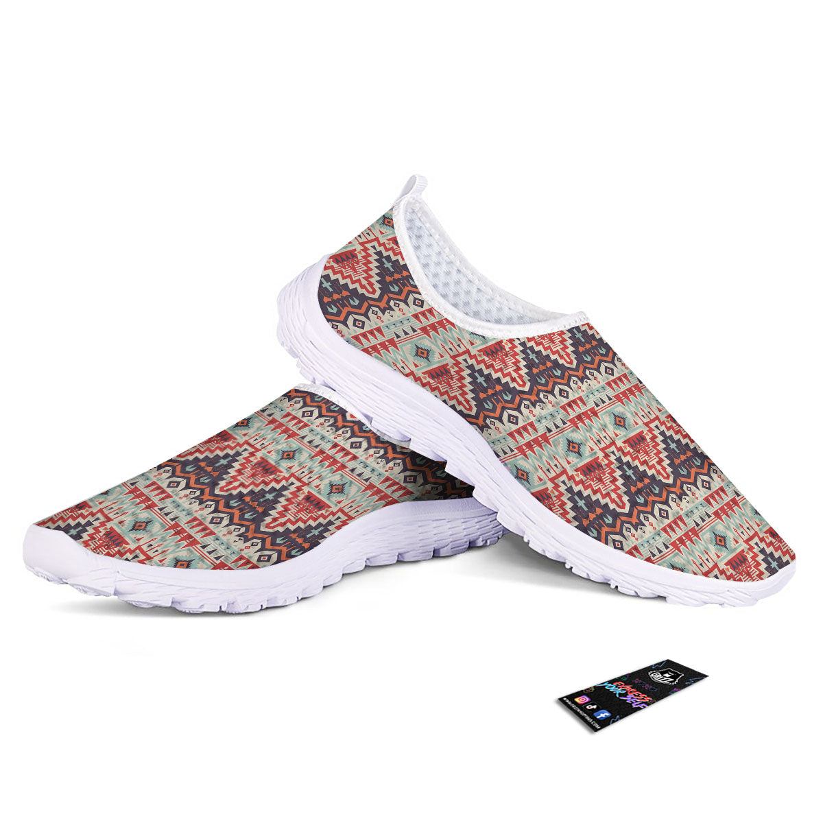 Geometric Ethnic Aztec Print Pattern Nurse Shoes-grizzshop