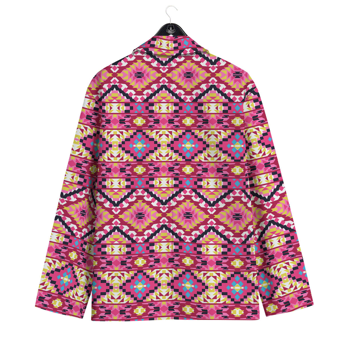 Geometric Ethnic Pink Aztec Print Pattern Men's Sport Coat-grizzshop
