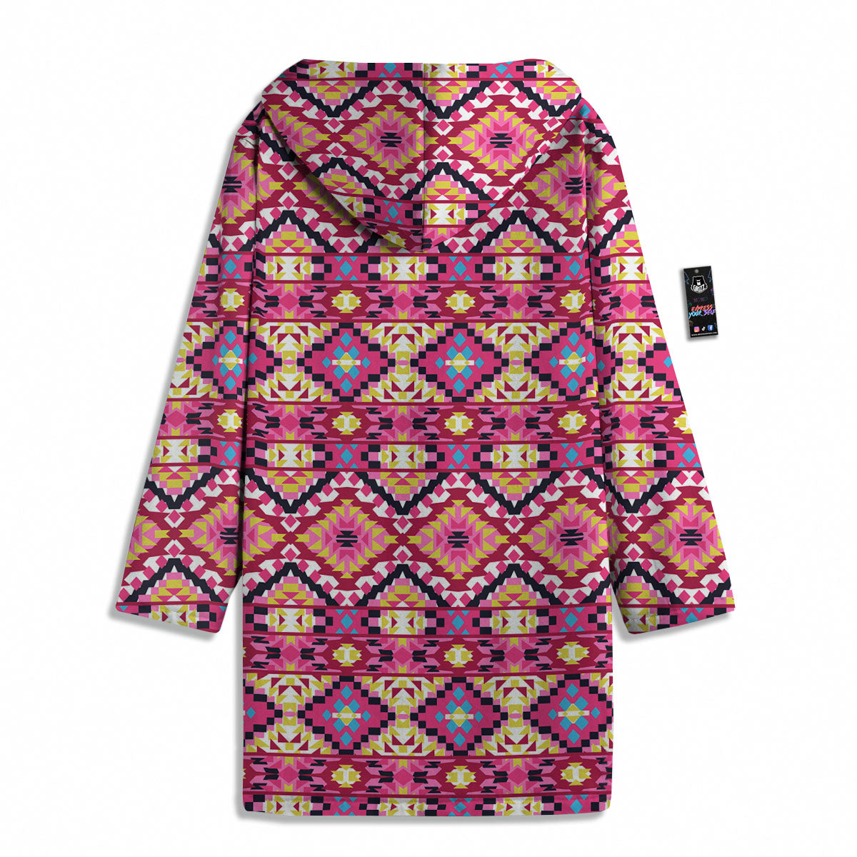 Geometric Ethnic Pink Aztec Print Pattern Men's Windbreaker Jacket-grizzshop