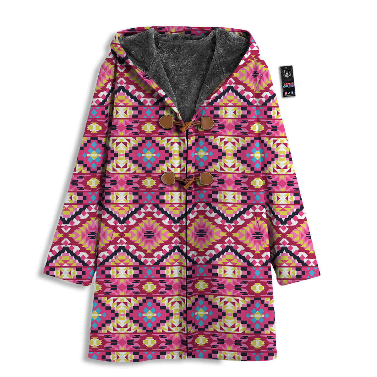 Geometric Ethnic Pink Aztec Print Pattern Men's Windbreaker Jacket-grizzshop