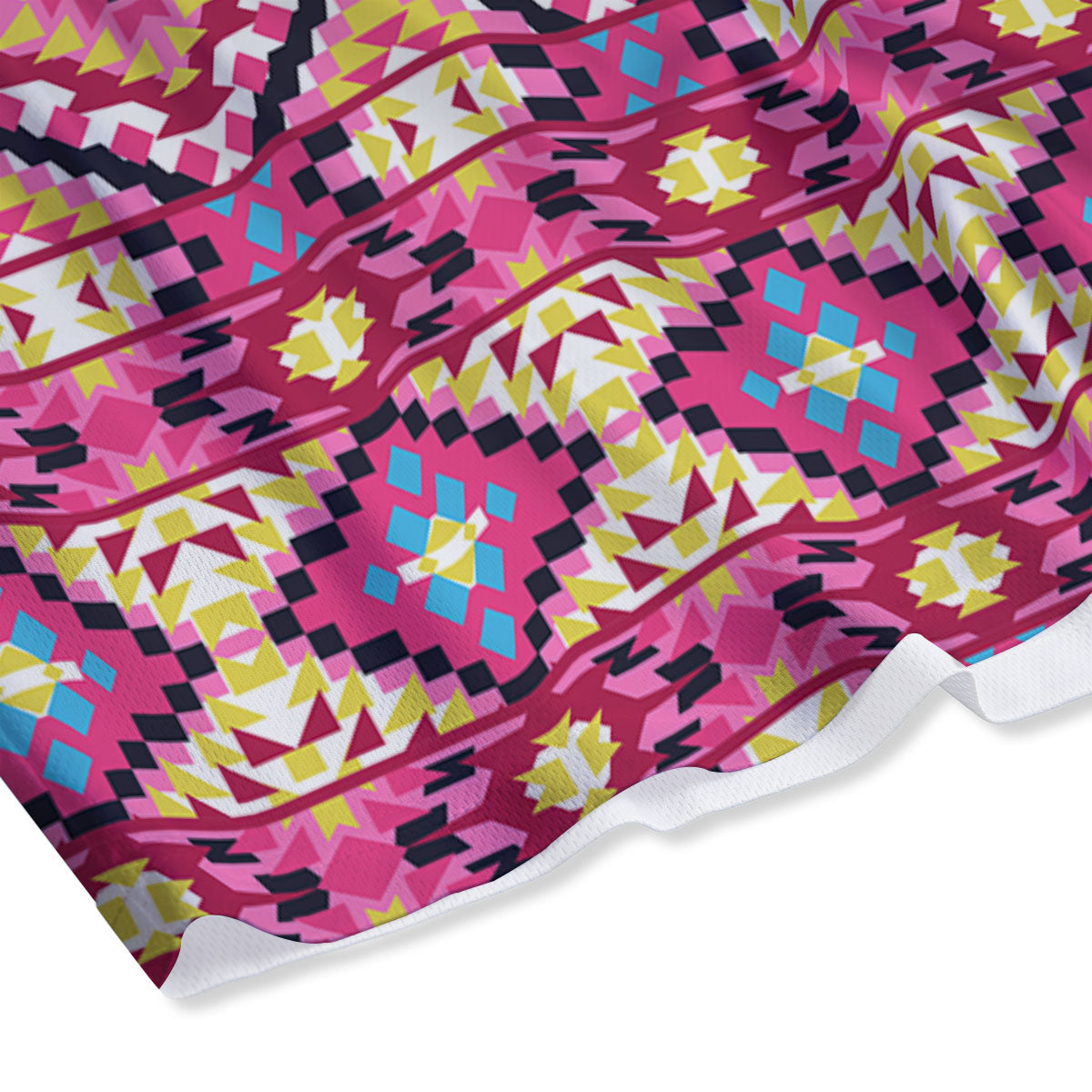 Geometric Ethnic Pink Aztec Print Pattern Mesh Shorts