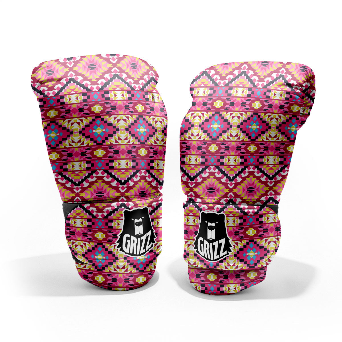 Geometric Ethnic Pink Aztec Print Pattern Pro Boxing Glove