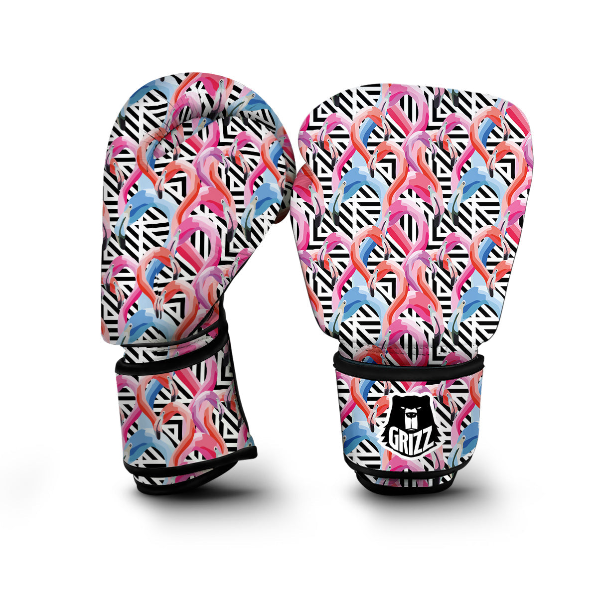 Geometric Flamingo Boxing Gloves-grizzshop