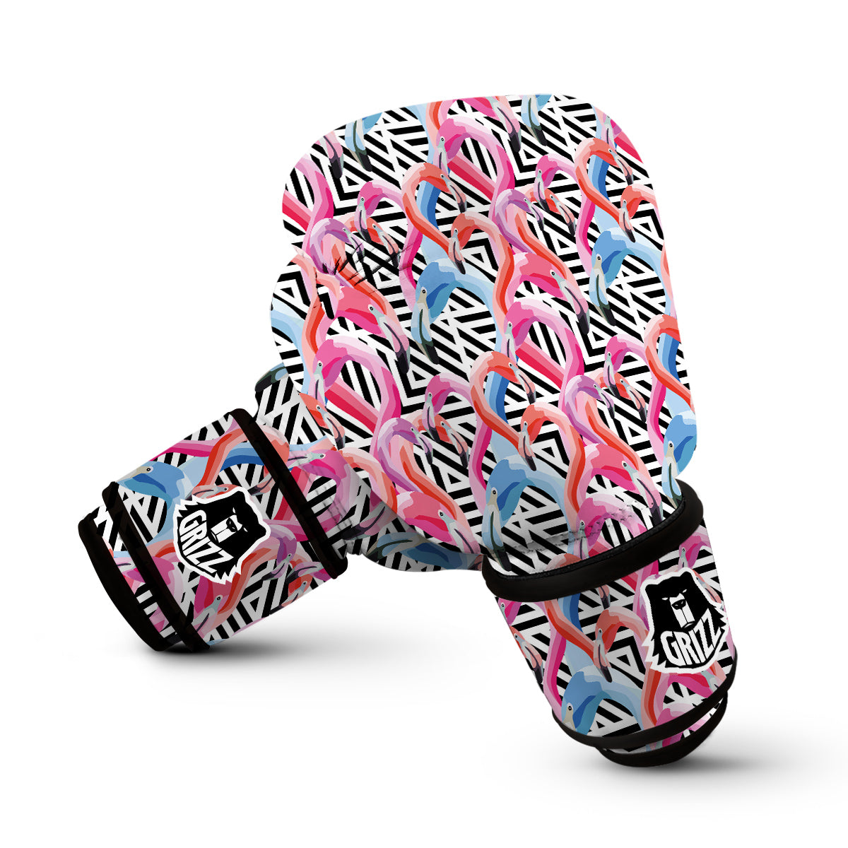 Geometric Flamingo Boxing Gloves-grizzshop