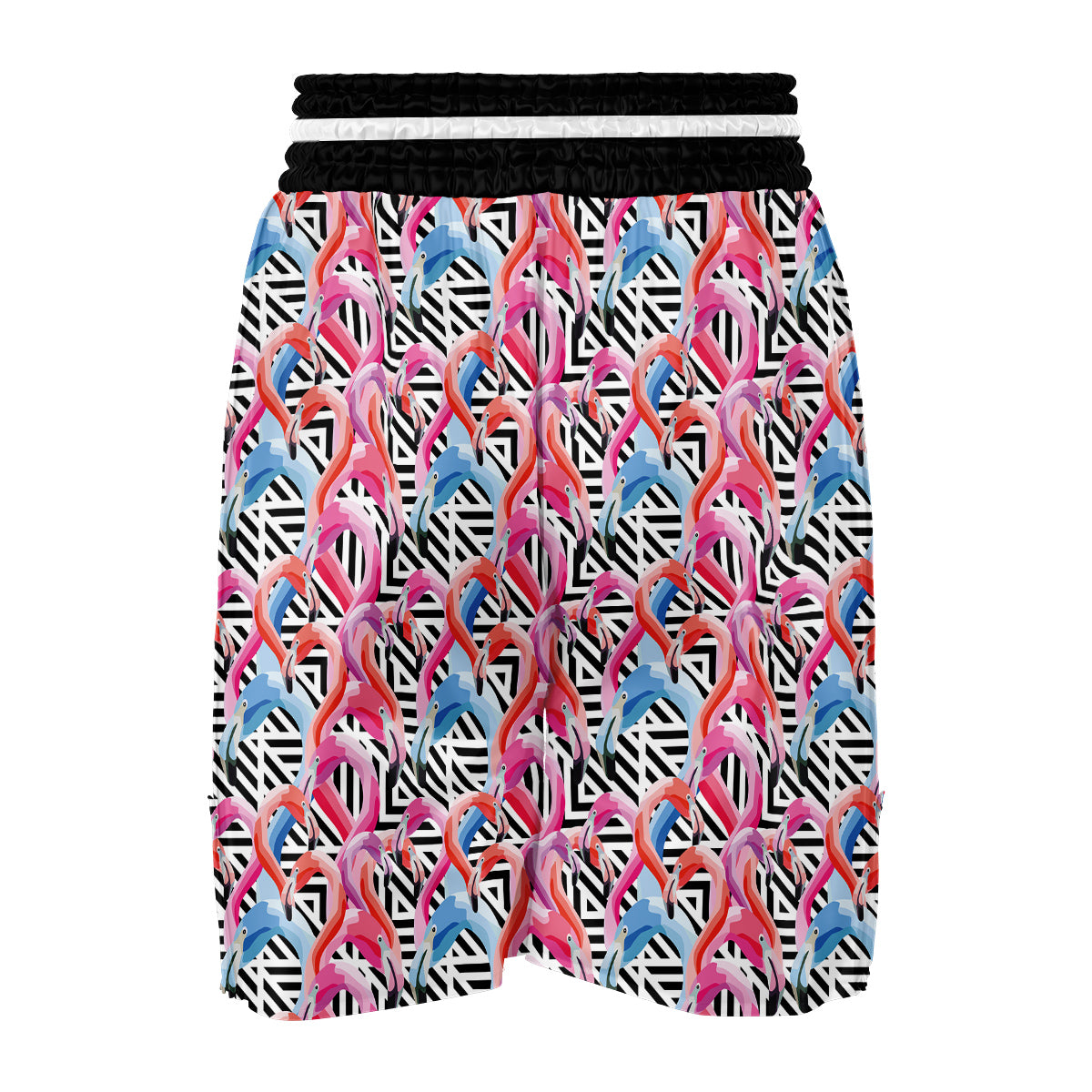 Geometric Flamingo Boxing Shorts-grizzshop