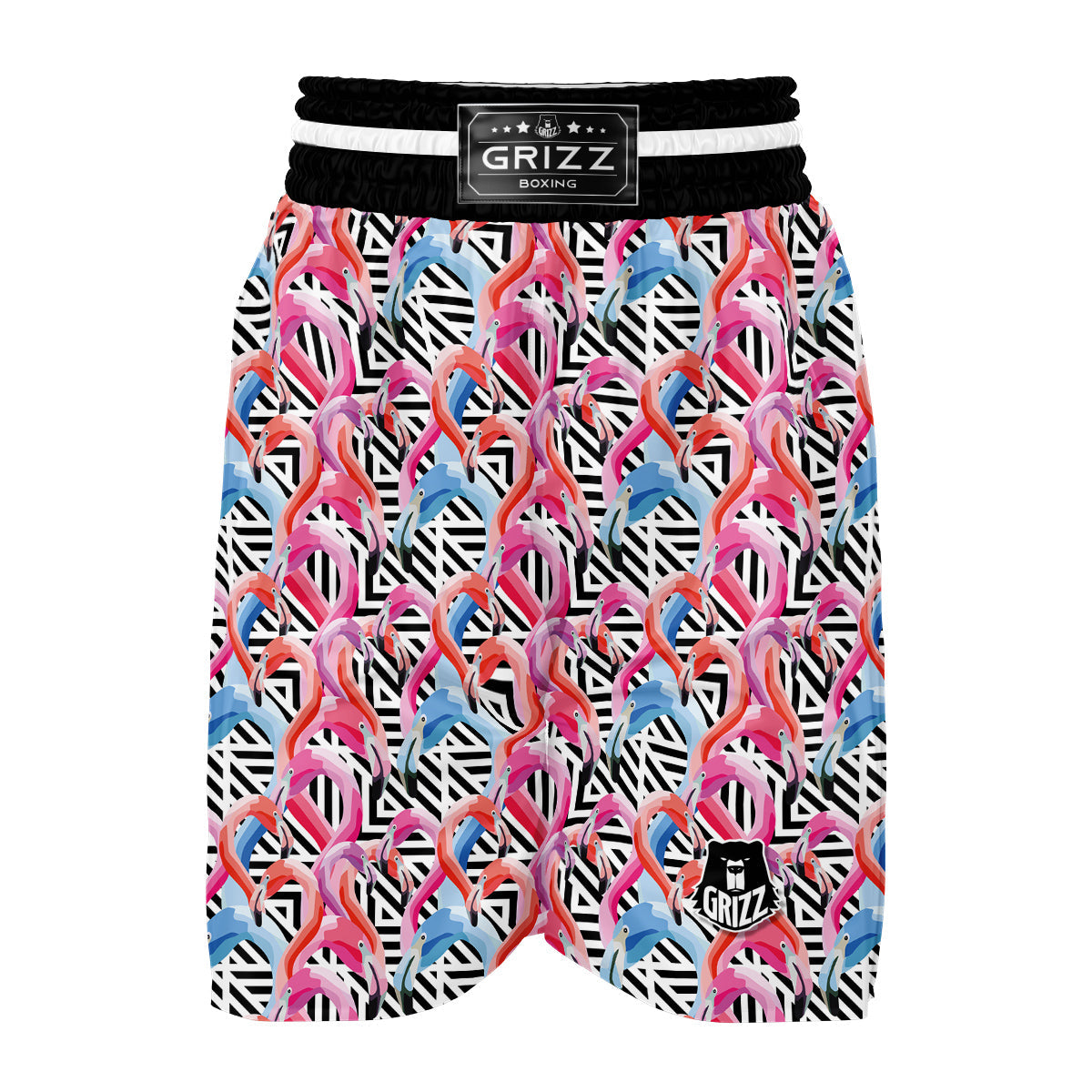 Geometric Flamingo Boxing Shorts-grizzshop