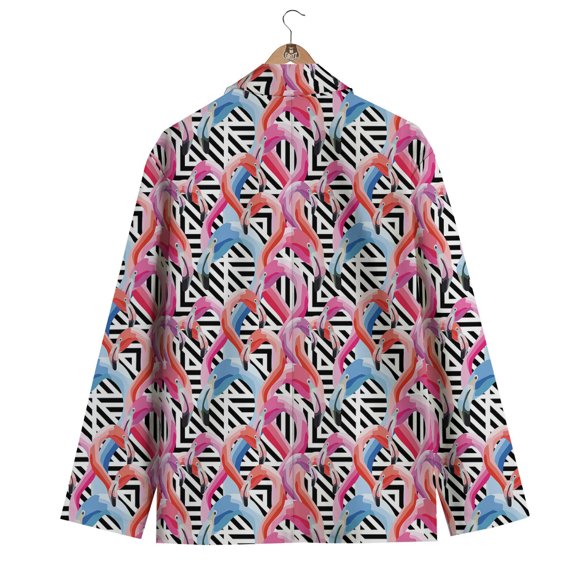 Geometric Flamingo Men's Blazer-grizzshop