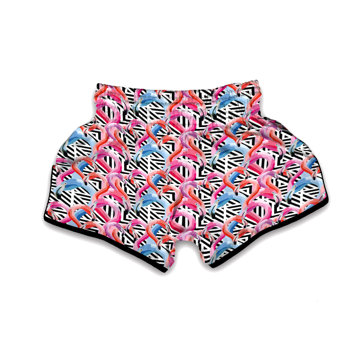 Geometric Flamingo Muay Thai Boxing Shorts-grizzshop