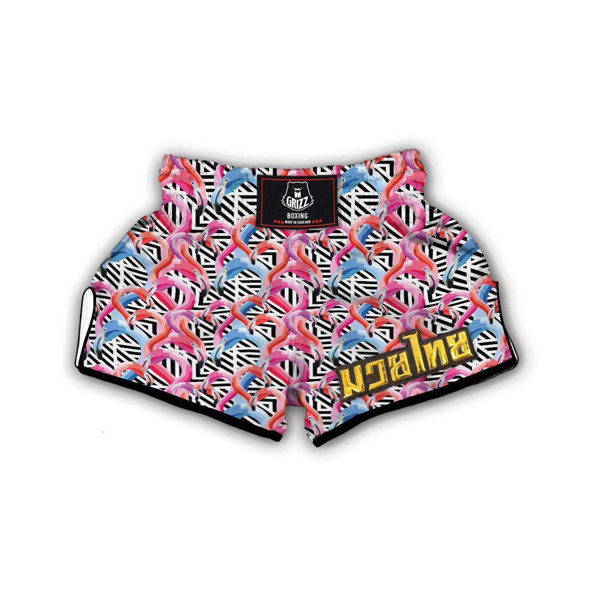 Geometric Flamingo Muay Thai Boxing Shorts-grizzshop