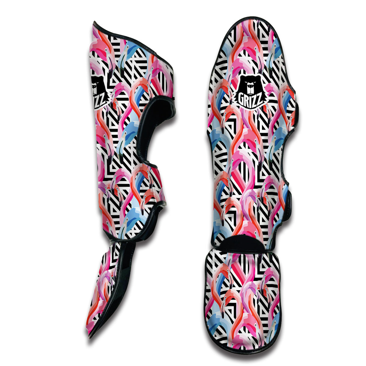 Geometric Flamingo Muay Thai Shin Guards-grizzshop