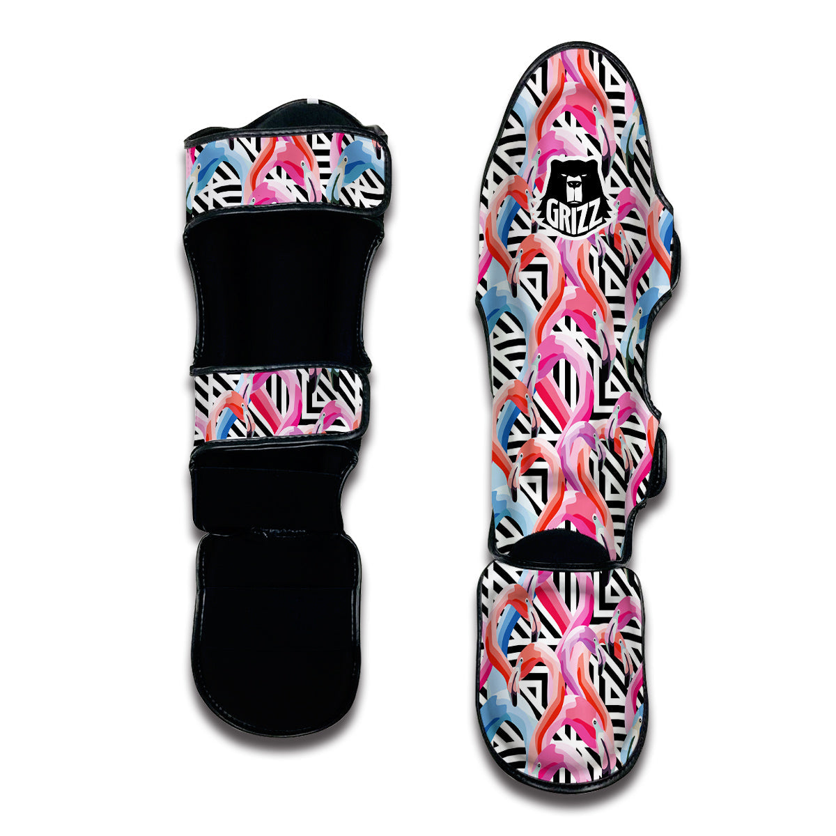 Geometric Flamingo Muay Thai Shin Guards-grizzshop