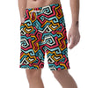 Geometric Graffiti Psychedelic Men's Shorts-grizzshop