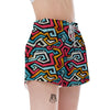 Geometric Graffiti Psychedelic Women's Shorts-grizzshop