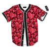 Geometric Heart Valentine's Day Print Pattern Baseball Jersey-grizzshop