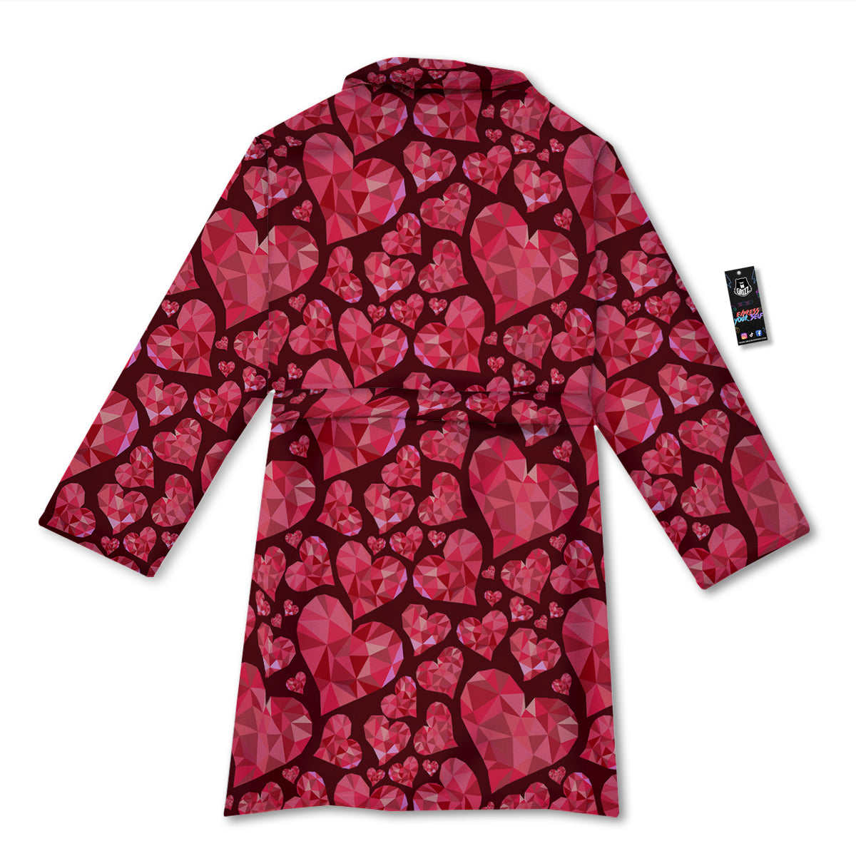 Geometric Heart Valentine's Day Print Pattern Bathrobe-grizzshop