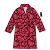 Geometric Heart Valentine's Day Print Pattern Bathrobe-grizzshop