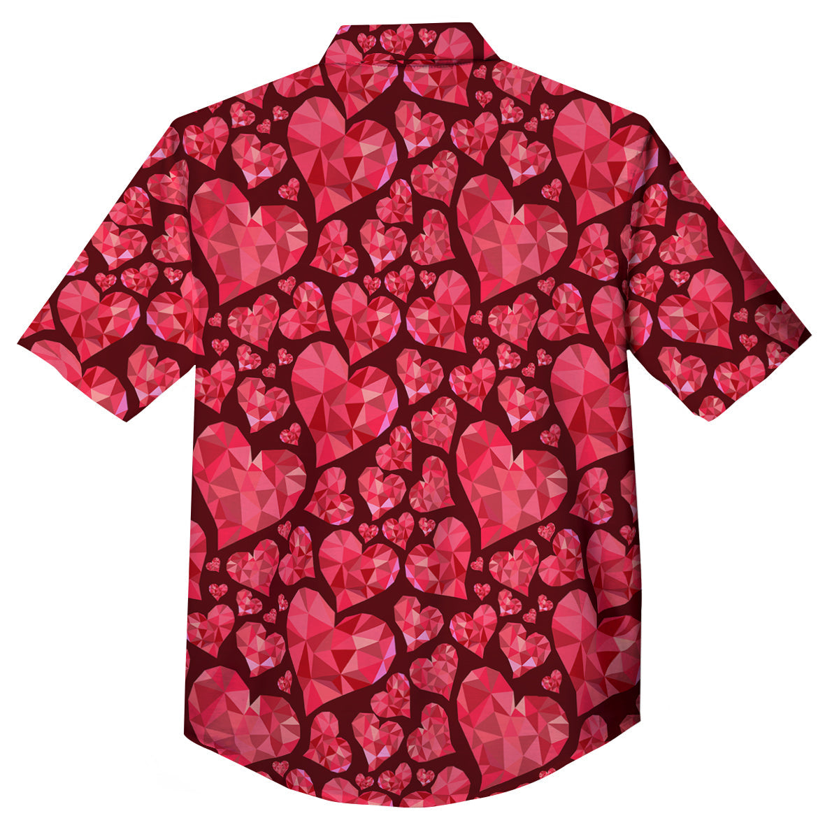 Geometric Heart Valentine's Day Print Pattern Button Up Shirt-grizzshop