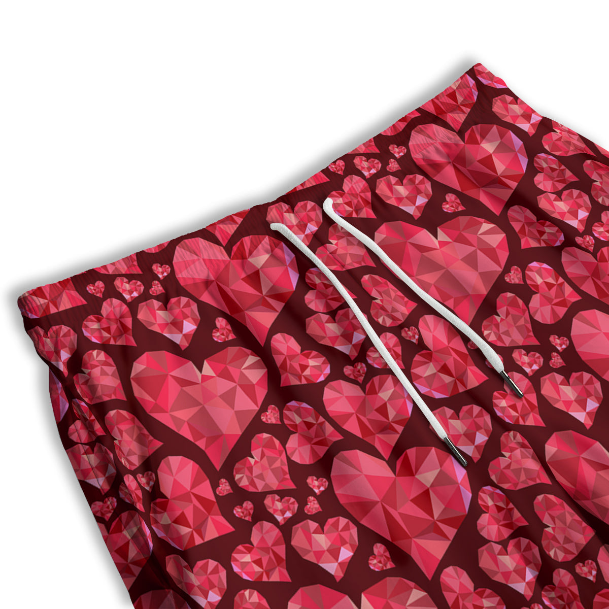 Geometric Heart Valentine's Day Print Pattern Men's Athletic Shorts