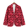 Geometric Heart Valentine's Day Print Pattern Men's Blazer-grizzshop