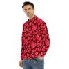 Geometric Heart Valentine's Day Print Pattern Men's Dress Shirts-grizzshop