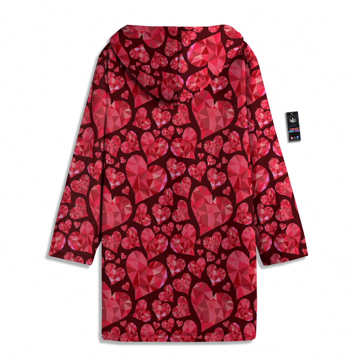 Geometric Heart Valentine's Day Print Pattern Men's Windbreaker Jacket-grizzshop
