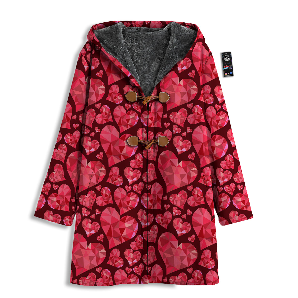 Geometric Heart Valentine's Day Print Pattern Men's Windbreaker Jacket-grizzshop