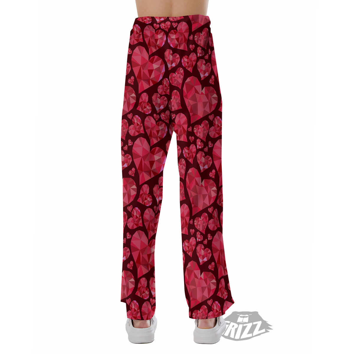 Geometric Heart Valentine's Day Print Pattern Pajama Pants-grizzshop