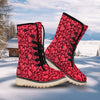 Geometric Heart Valentine's Day Print Pattern Snow Boots-grizzshop