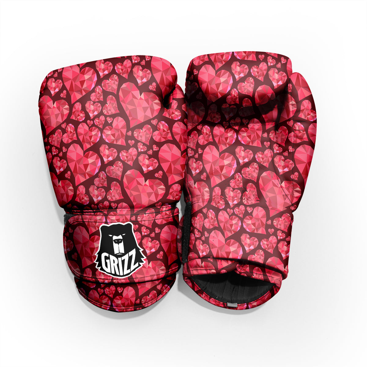 Geometric Heart Valentine's Day Print Pattern Pro Boxing Glove