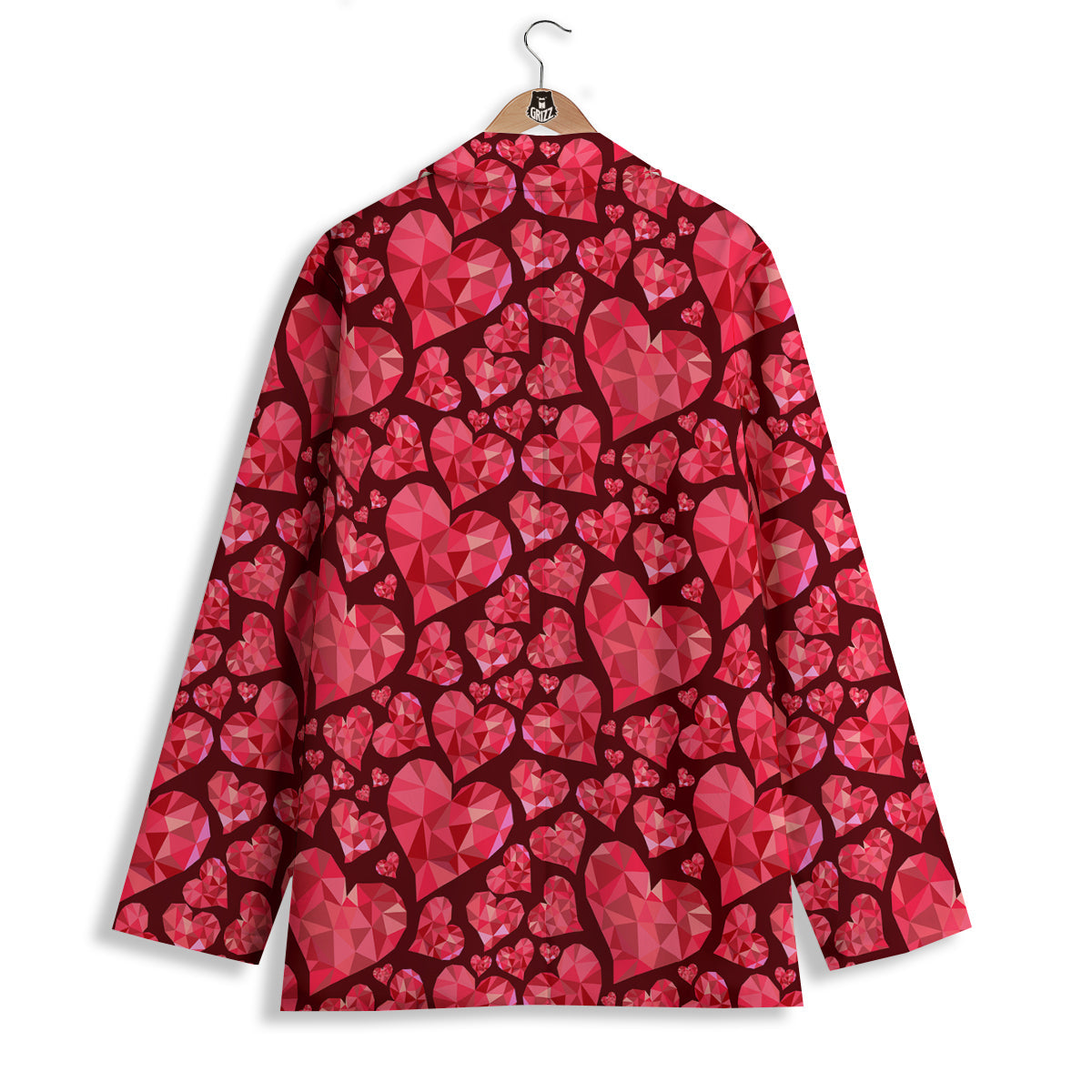 Geometric Heart Valentine's Day Print Pattern Women's Blazer-grizzshop