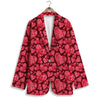 Geometric Heart Valentine's Day Print Pattern Women's Blazer-grizzshop