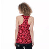 Geometric Heart Valentine's Day Print Pattern Women's Racerback Tank Top-grizzshop