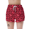 Geometric Heart Valentine's Day Print Pattern Women's Shorts-grizzshop