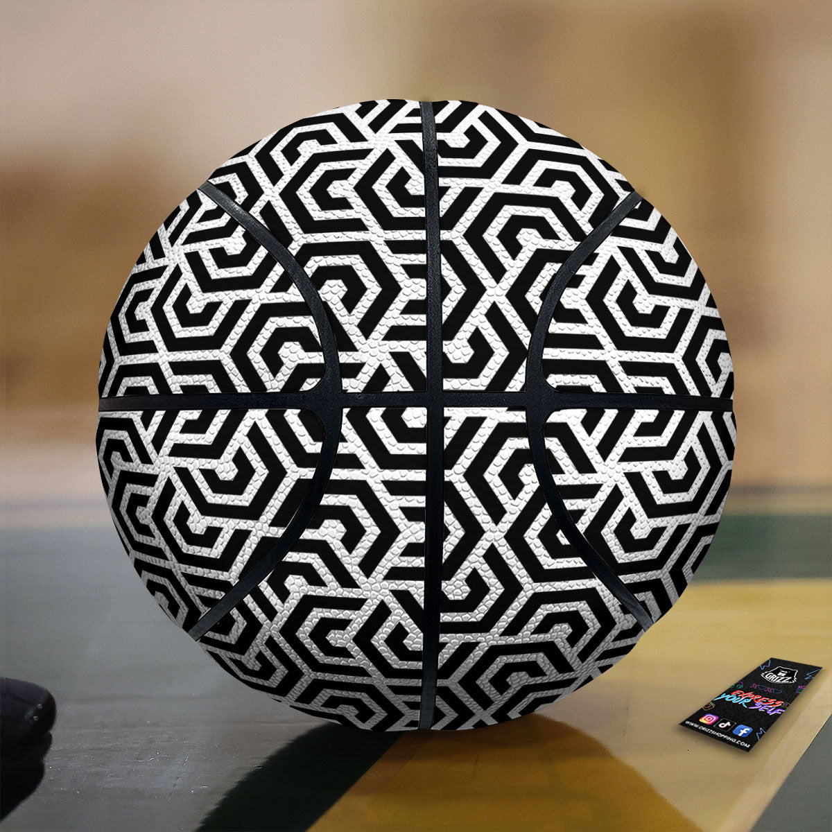 Geometric Hexagon Print Pattern Basketball-grizzshop