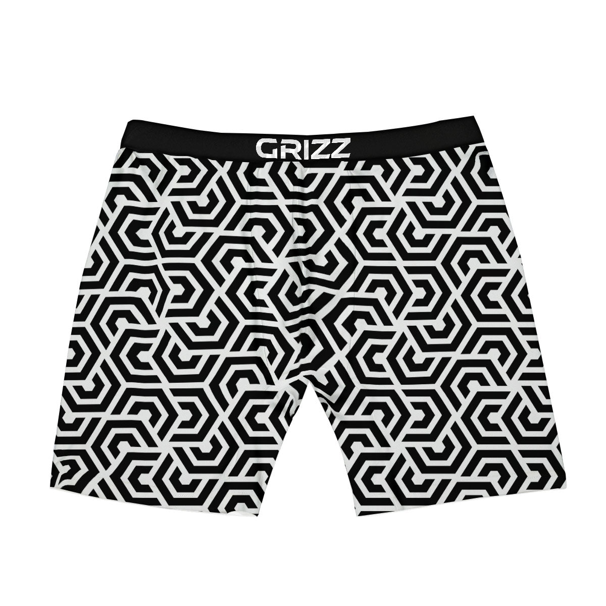 Geometric Hexagon Print Pattern Boxer Briefs-grizzshop
