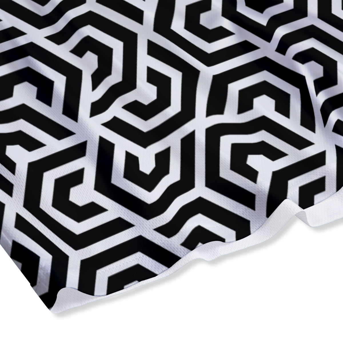 Geometric Hexagon Print Pattern Mesh Shorts-grizzshop