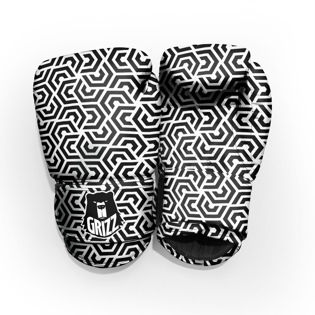Geometric Hexagon Print Pattern Sparring Gloves-grizzshop