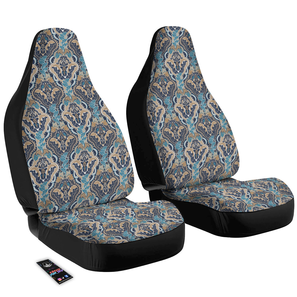 Geometric Indian Ornamental Print Pattern Car Seat Covers-grizzshop