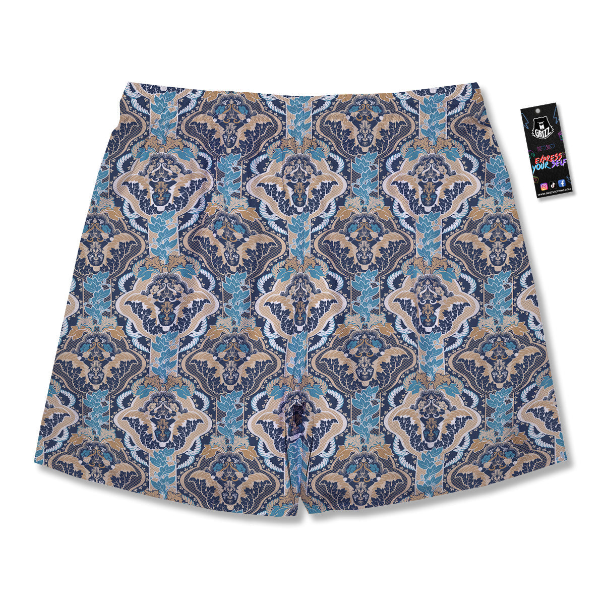 Geometric Indian Ornamental Print Pattern Men's Running Shorts-grizzshop