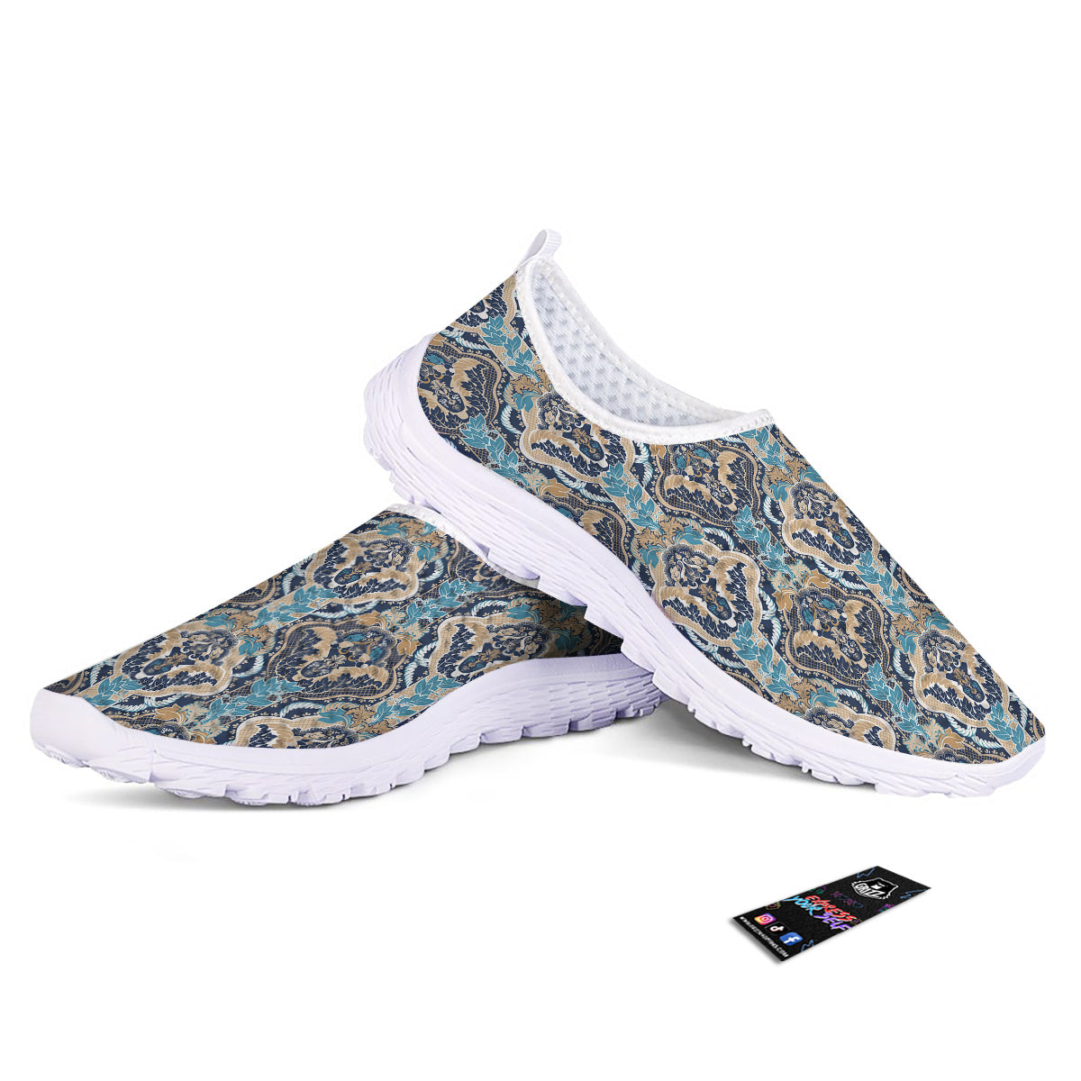 Geometric Indian Ornamental Print Pattern Nurse Shoes-grizzshop