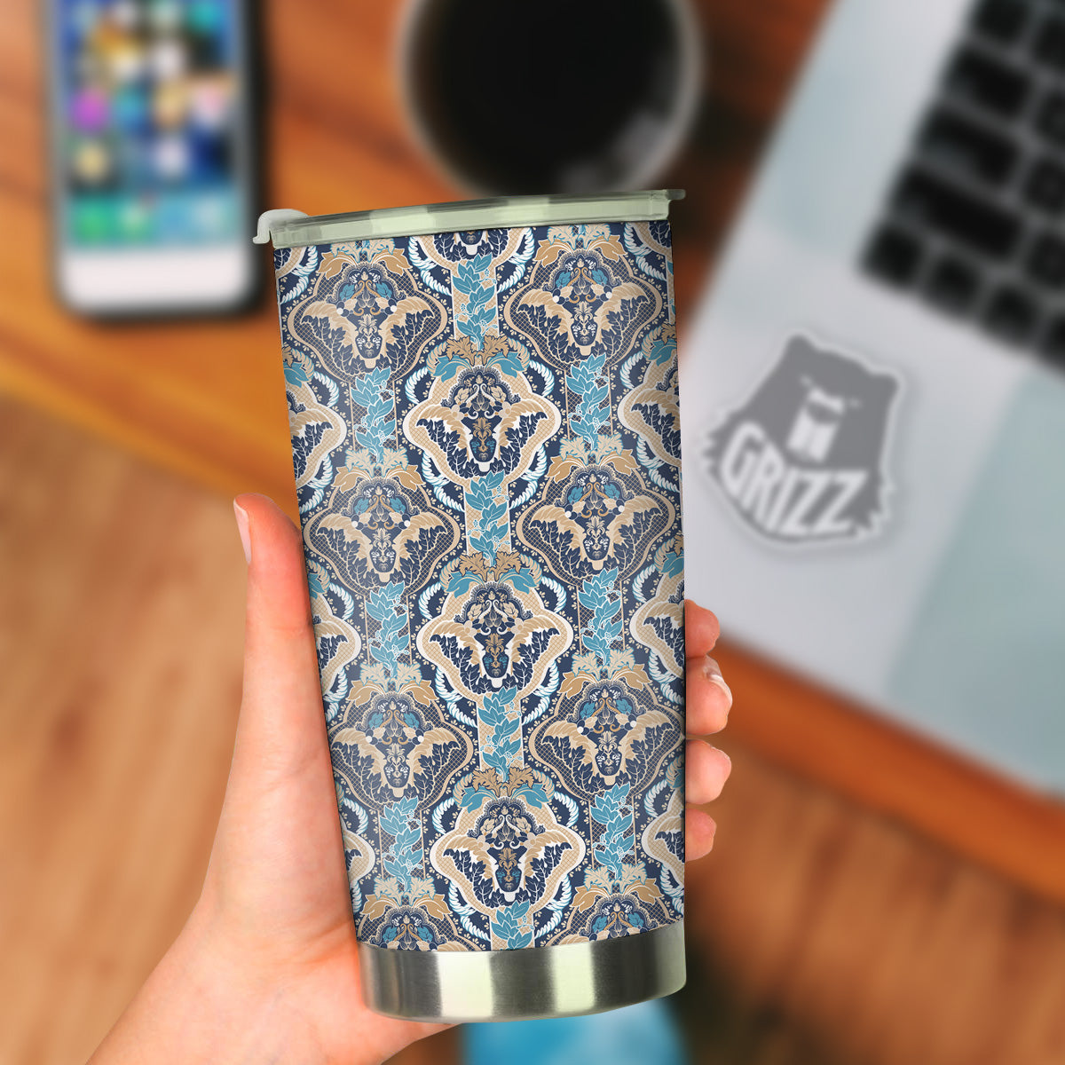 Geometric Indian Ornamental Print Pattern Tumbler-grizzshop