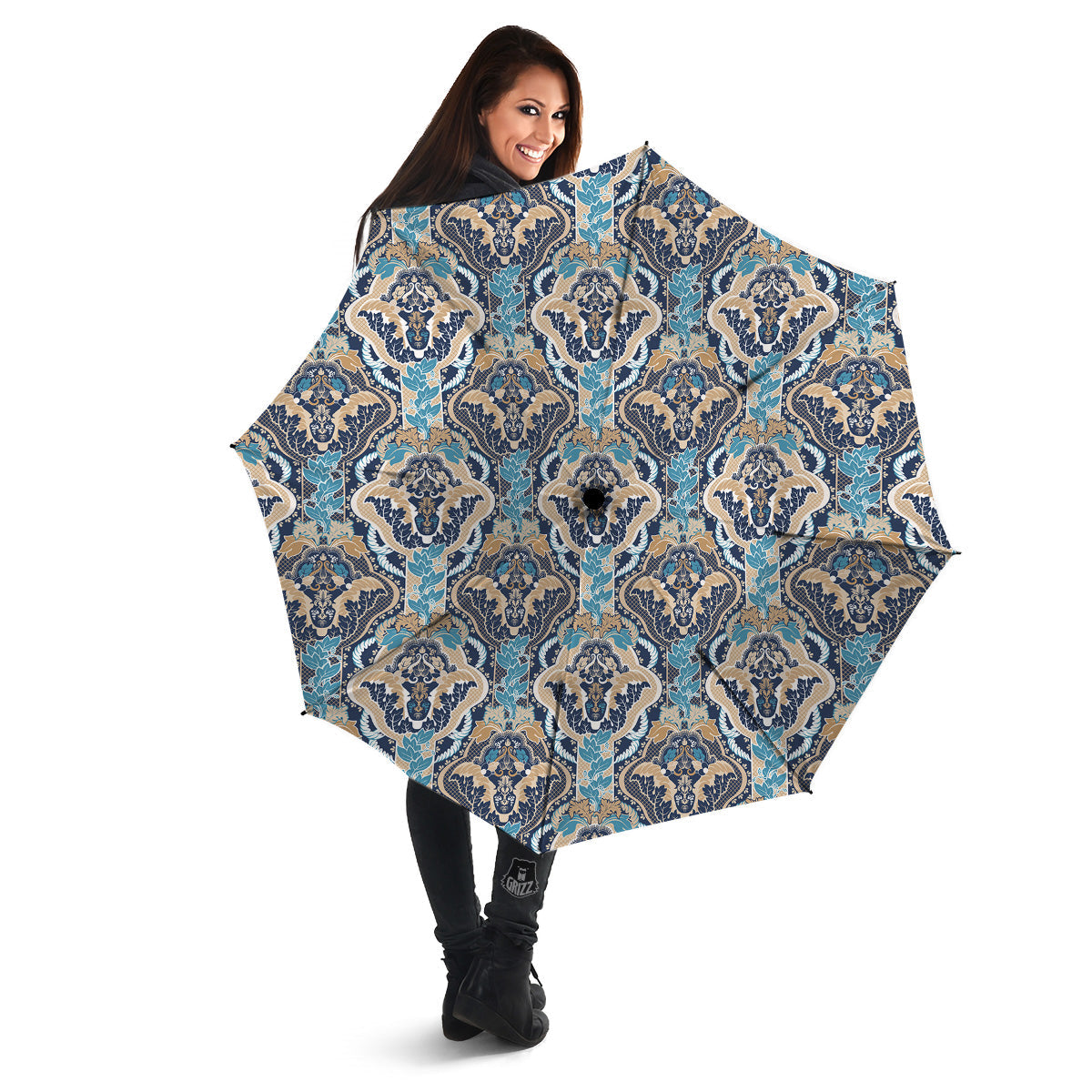 Geometric Indian Ornamental Print Pattern Umbrella-grizzshop