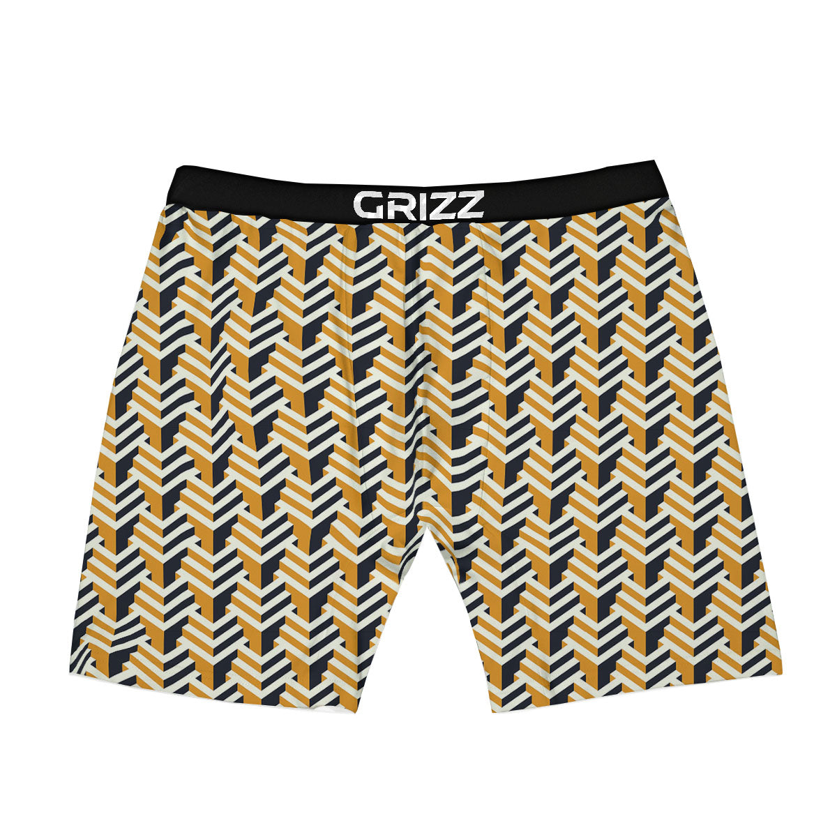 Geometric Isometric Print Pattern Boxer Briefs-grizzshop
