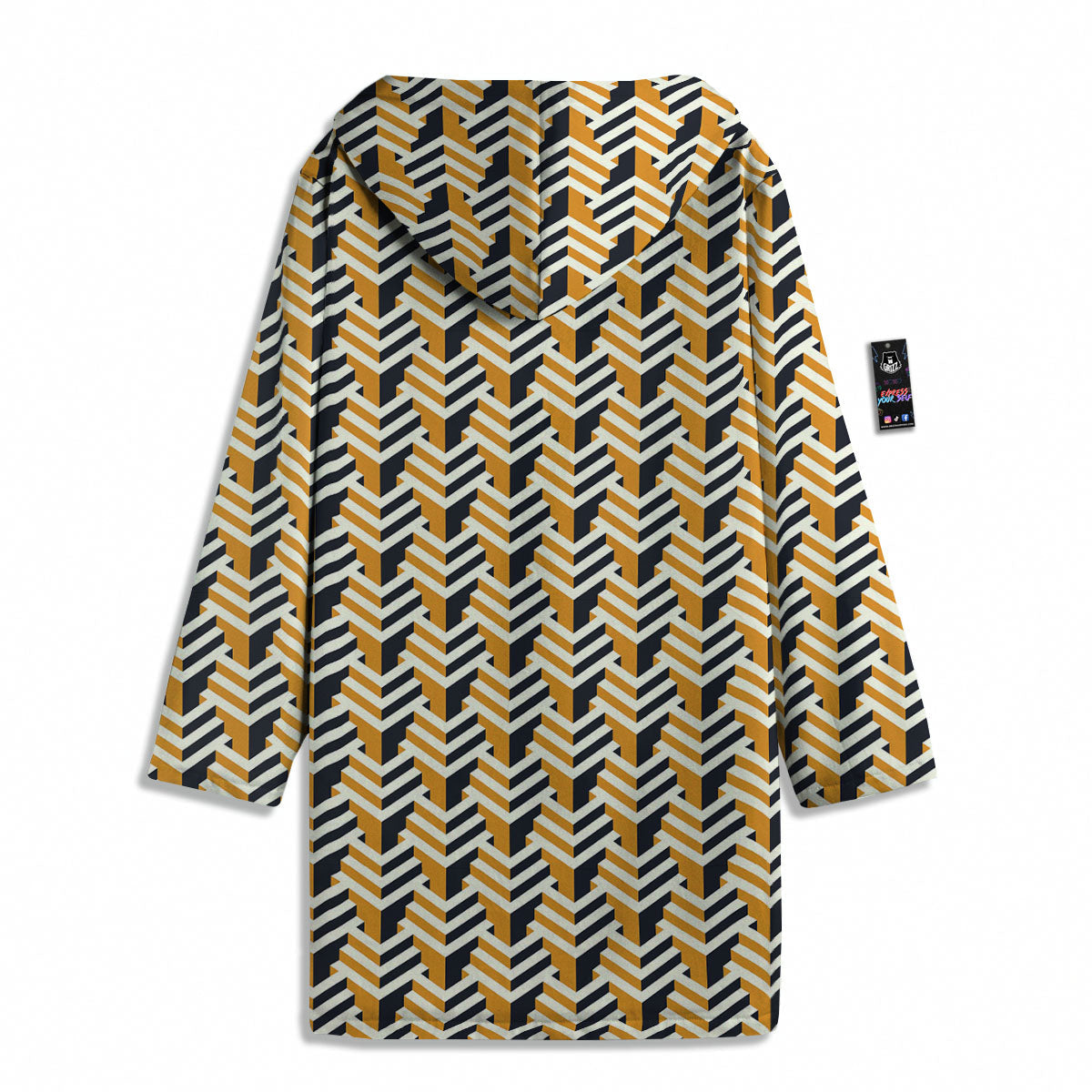 Geometric Isometric Print Pattern Men's Windbreaker Jacket-grizzshop