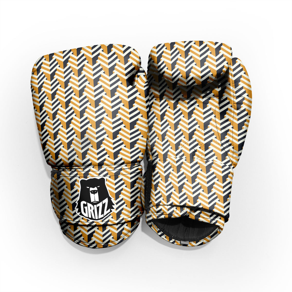 Geometric Isometric Print Pattern Sparring Gloves-grizzshop