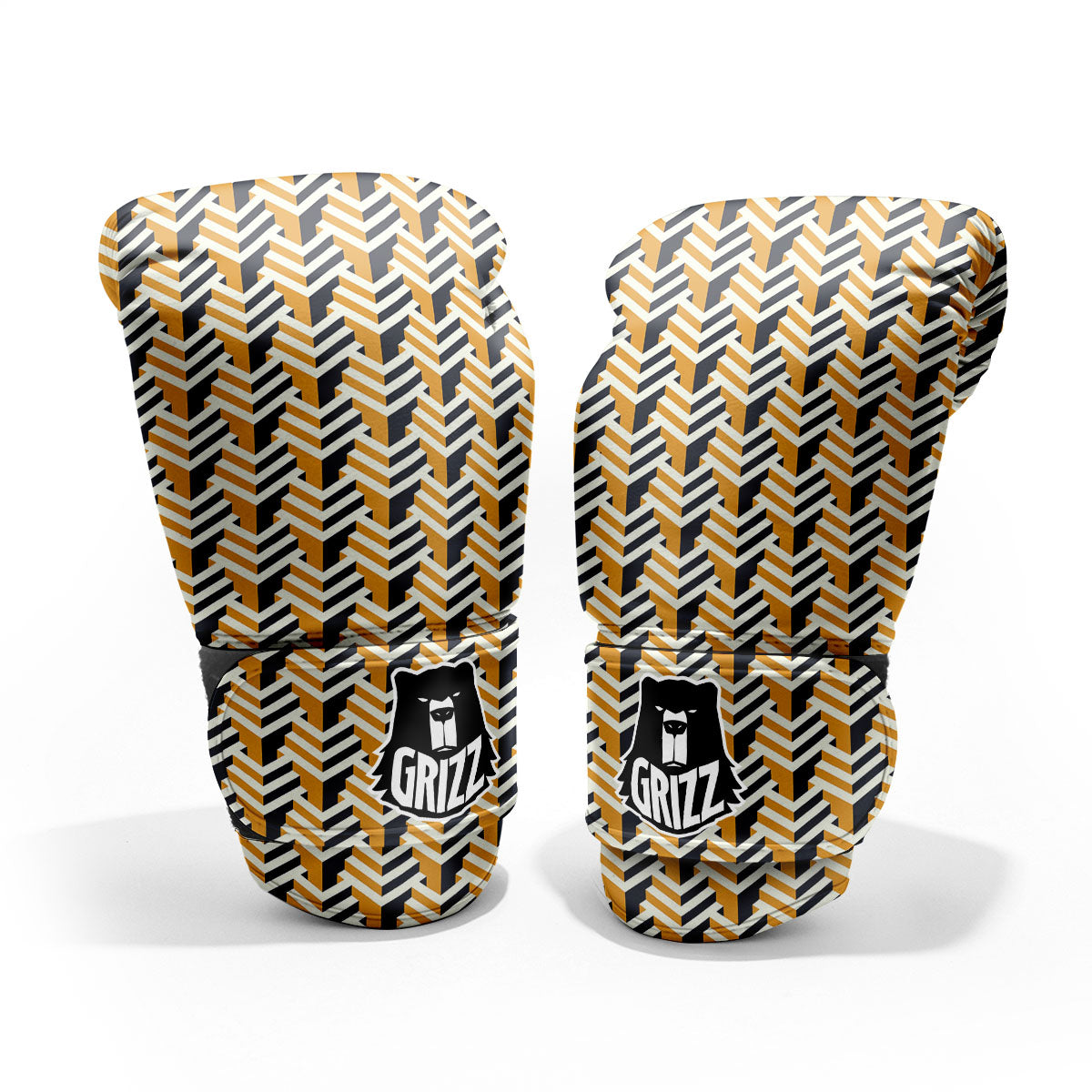 Geometric Isometric Print Pattern Sparring Gloves-grizzshop
