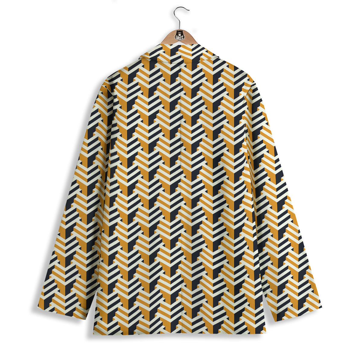Geometric Isometric Print Pattern Women's Blazer-grizzshop