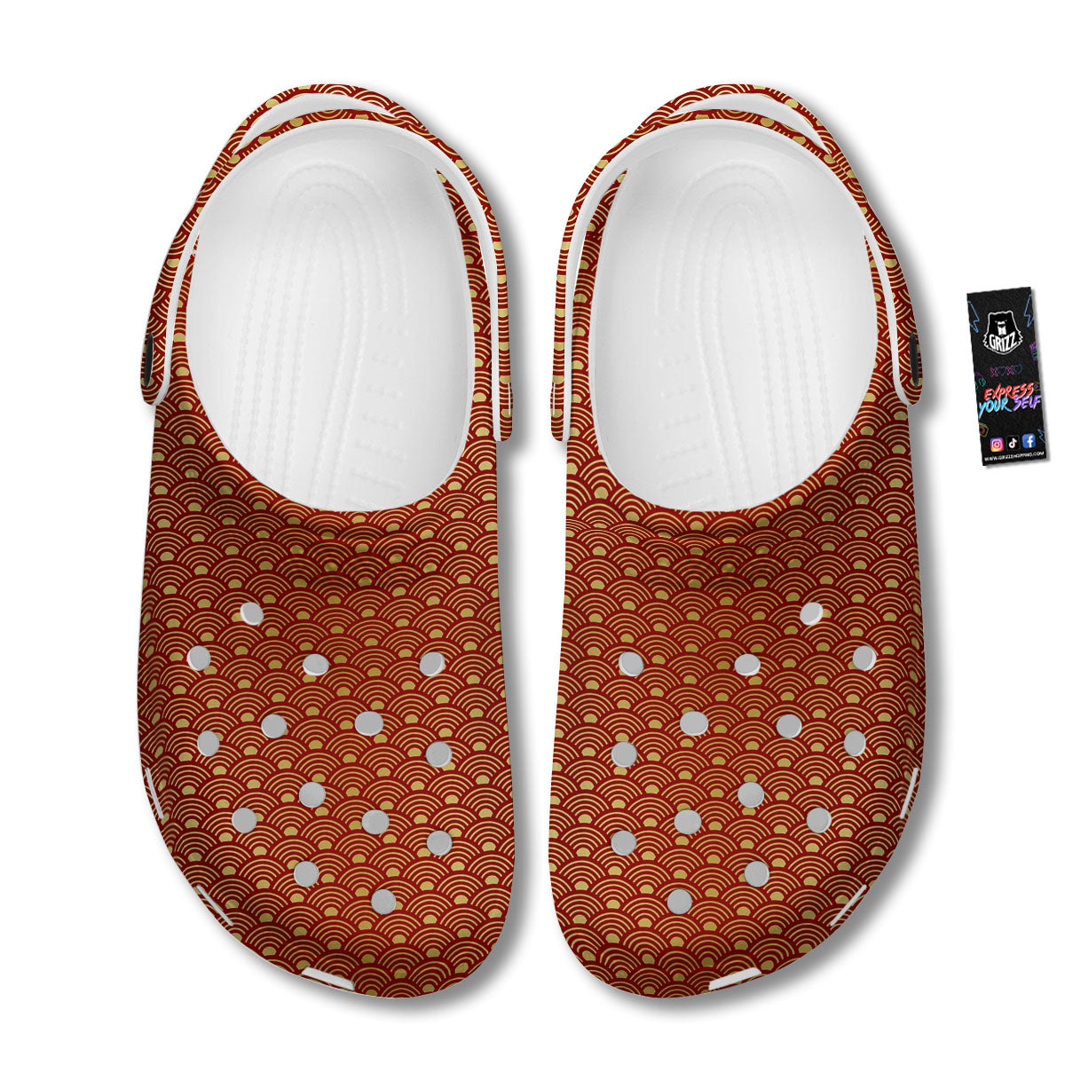 Geometric Japanese Print Pattern Clog-grizzshop