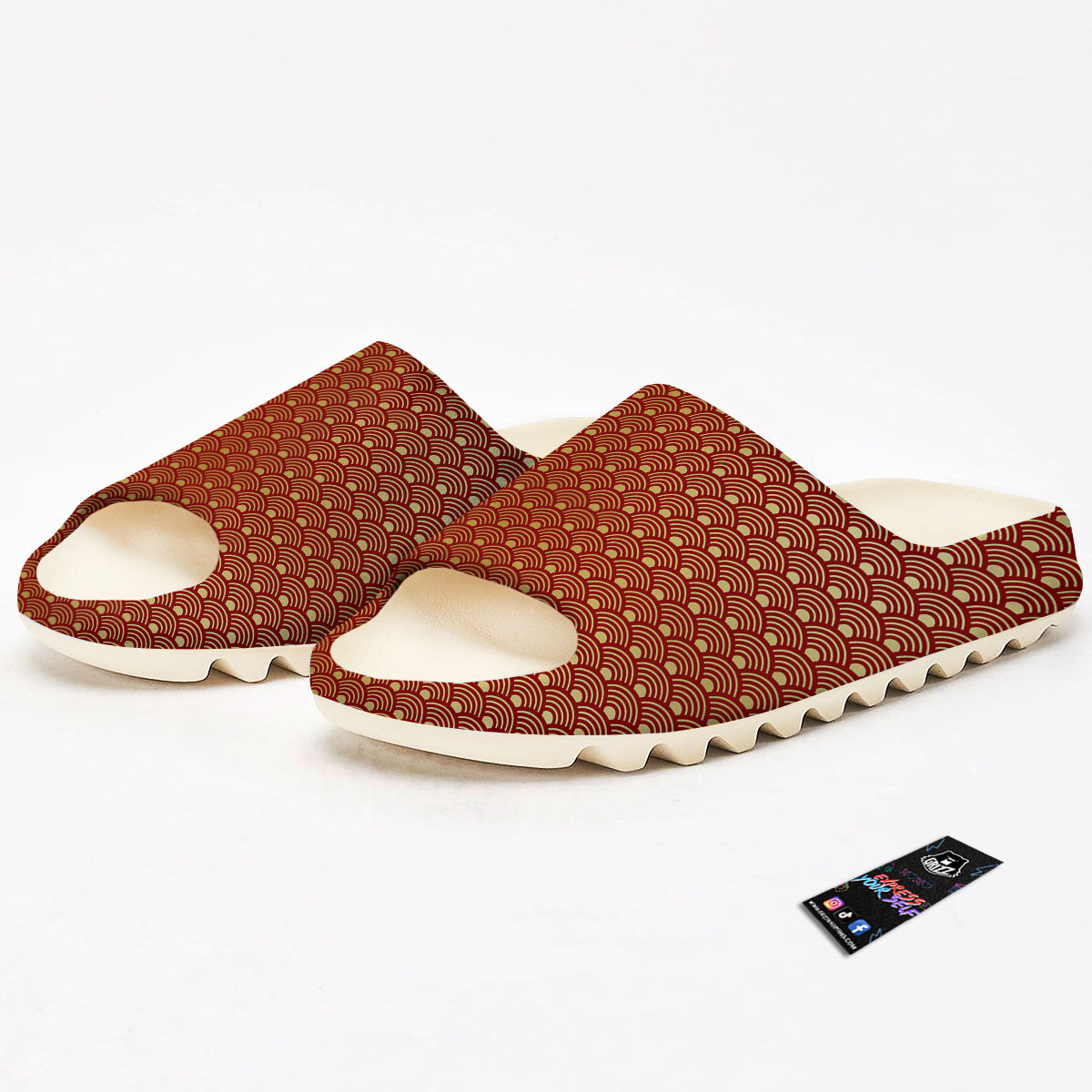 Geometric Japanese Print Pattern Sandals-grizzshop